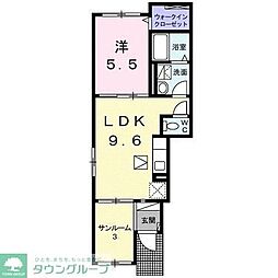JR横浜線 淵野辺駅 バス12分 桜台2丁目下車 徒歩2分の賃貸アパート 1階1LDKの間取り
