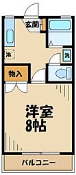 JR横浜線 相原駅 徒歩10分の賃貸アパート 1階1Kの間取り