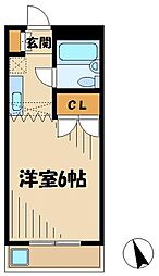 ソフィア 3階1Kの間取り