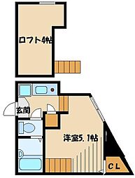 JR横浜線 町田駅 徒歩11分の賃貸アパート 1階ワンルームの間取り
