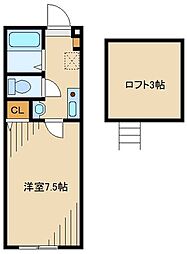 ルナージュ町田 1階1Kの間取り