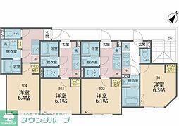 JR横浜線 町田駅 徒歩13分の賃貸アパート 3階1Kの間取り
