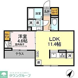 JR横浜線 淵野辺駅 徒歩9分の賃貸アパート 3階1LDKの間取り