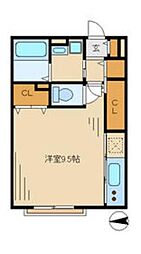 ミストグラス 1階ワンルームの間取り