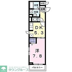 京王相模原線 京王堀之内駅 徒歩12分の賃貸アパート 3階1DKの間取り