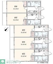 アザーレ・ソラ淵野辺 2階1Kの間取り