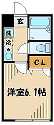 JR横浜線 八王子みなみ野駅 徒歩6分の賃貸アパート 2階1Kの間取り