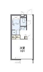 JR相模線 番田駅 徒歩6分の賃貸アパート 1階1Kの間取り