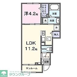 JR横浜線 橋本駅 バス23分 久保沢下車 徒歩3分の賃貸アパート 1階1LDKの間取り