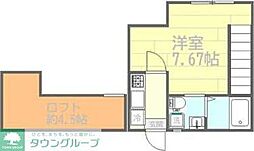JR横浜線 古淵駅 徒歩6分の賃貸アパート 2階1Kの間取り