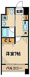 JR横浜線 町田駅 徒歩6分の賃貸マンション 7階1Kの間取り