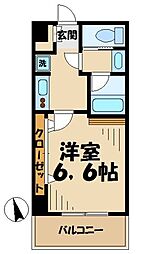 Merveille（メルヴェイユ） 4階ワンルームの間取り