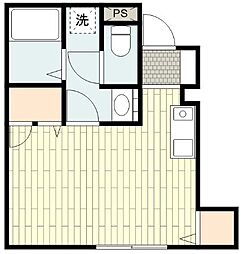 レガーロＧ棟 1階ワンルームの間取り