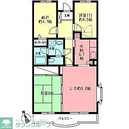 フォレストマンション 3階2SLDKの間取り
