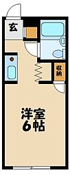 京王相模原線 京王堀之内駅 徒歩12分の賃貸アパート 1階ワンルームの間取り