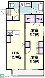 ｌｅ　ｃｉｅｌ 1階2LDKの間取り