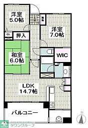 サンアリーナ相模大野 3LDKの間取図画像