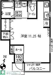 日の出ハイム ワンルームの間取図画像