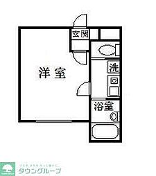 ジュピター1 1Kの間取図画像