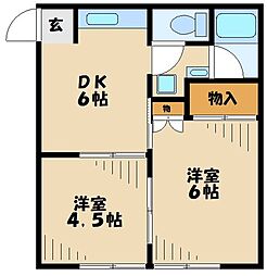ハイツユキ 2DKの間取図画像