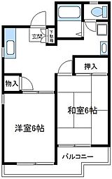ハウスブリッジ 2DKの間取図画像