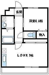 メゾンクレール 1LDKの間取図画像