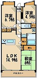 B'sタワー橋本E棟 3LDKの間取図画像