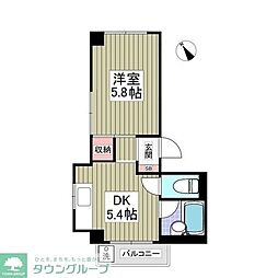 三興ハイツ 1DKの間取図画像