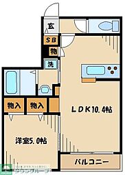 PARKFRONT 1LDKの間取図画像