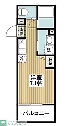 フルセイル橋本15 1Kの間取図画像