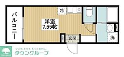 フルセイル橋本15 1Kの間取図画像