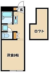 ベルポスト中央林間 1Kの間取図画像
