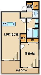 グラスガーデン相模大野 1LDKの間取図画像