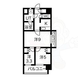 JR大阪環状線 芦原橋駅 徒歩4分の賃貸マンション 2階3Kの間取り