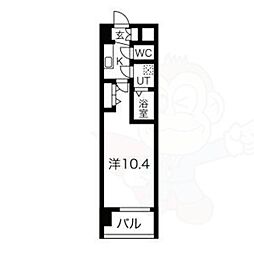 JR大阪環状線 芦原橋駅 徒歩4分の賃貸マンション 4階1Kの間取り