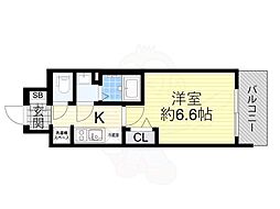 Osaka Metro中央線 堺筋本町駅 徒歩4分の賃貸マンション 14階1Kの間取り
