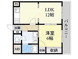 Osaka Metro長堀鶴見緑地線 大正駅 徒歩7分の賃貸マンション 1階1LDKの間取り