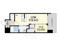 JR関西本線 JR難波駅 徒歩4分の賃貸マンション 4階1LDKの間取り
