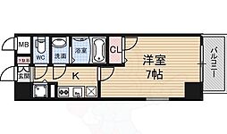 Osaka Metro御堂筋線 大国町駅 徒歩5分の賃貸マンション 8階1Kの間取り