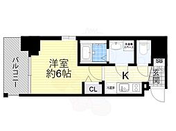 JR大阪環状線 今宮駅 徒歩5分の賃貸マンション 8階1Kの間取り