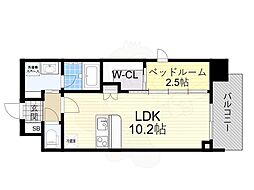 Osaka Metro谷町線 谷町四丁目駅 徒歩5分の賃貸マンション 13階1LDKの間取り