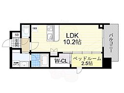 Osaka Metro谷町線 谷町四丁目駅 徒歩5分の賃貸マンション 14階1LDKの間取り