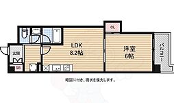 Osaka Metro堺筋線 日本橋駅 徒歩6分の賃貸マンション 4階1LDKの間取り