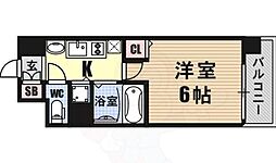 Osaka Metro四つ橋線 なんば駅 徒歩7分の賃貸マンション 7階1Kの間取り