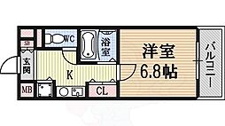 Osaka Metro千日前線 桜川駅 徒歩2分の賃貸マンション 11階1Kの間取り