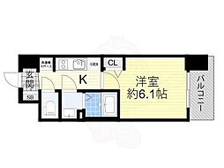 Osaka Metro御堂筋線 大国町駅 徒歩7分の賃貸マンション 11階1Kの間取り