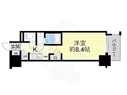 Osaka Metro堺筋線 堺筋本町駅 徒歩3分の賃貸マンション 13階1Kの間取り