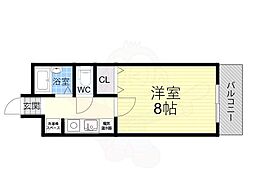 Osaka Metro千日前線 桜川駅 徒歩6分の賃貸マンション 6階1Kの間取り
