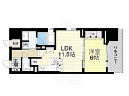 Osaka Metro長堀鶴見緑地線 西長堀駅 徒歩4分の賃貸マンション 10階1LDKの間取り