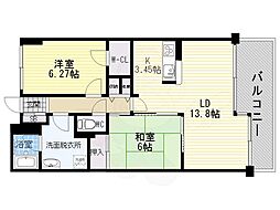 Osaka Metro堺筋線 恵美須町駅 徒歩3分の賃貸マンション 3階2LDKの間取り